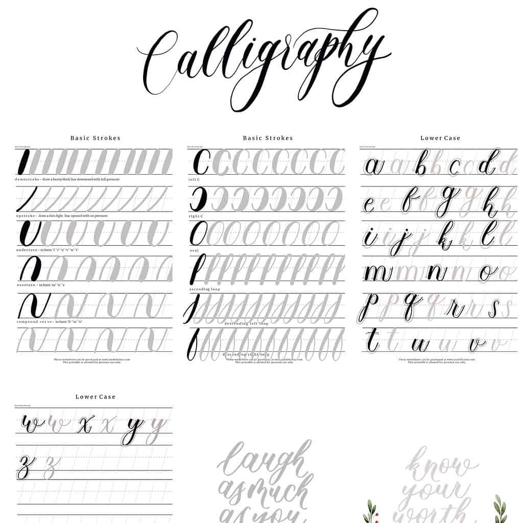 Hand Lettering Alphabet Worksheet Store