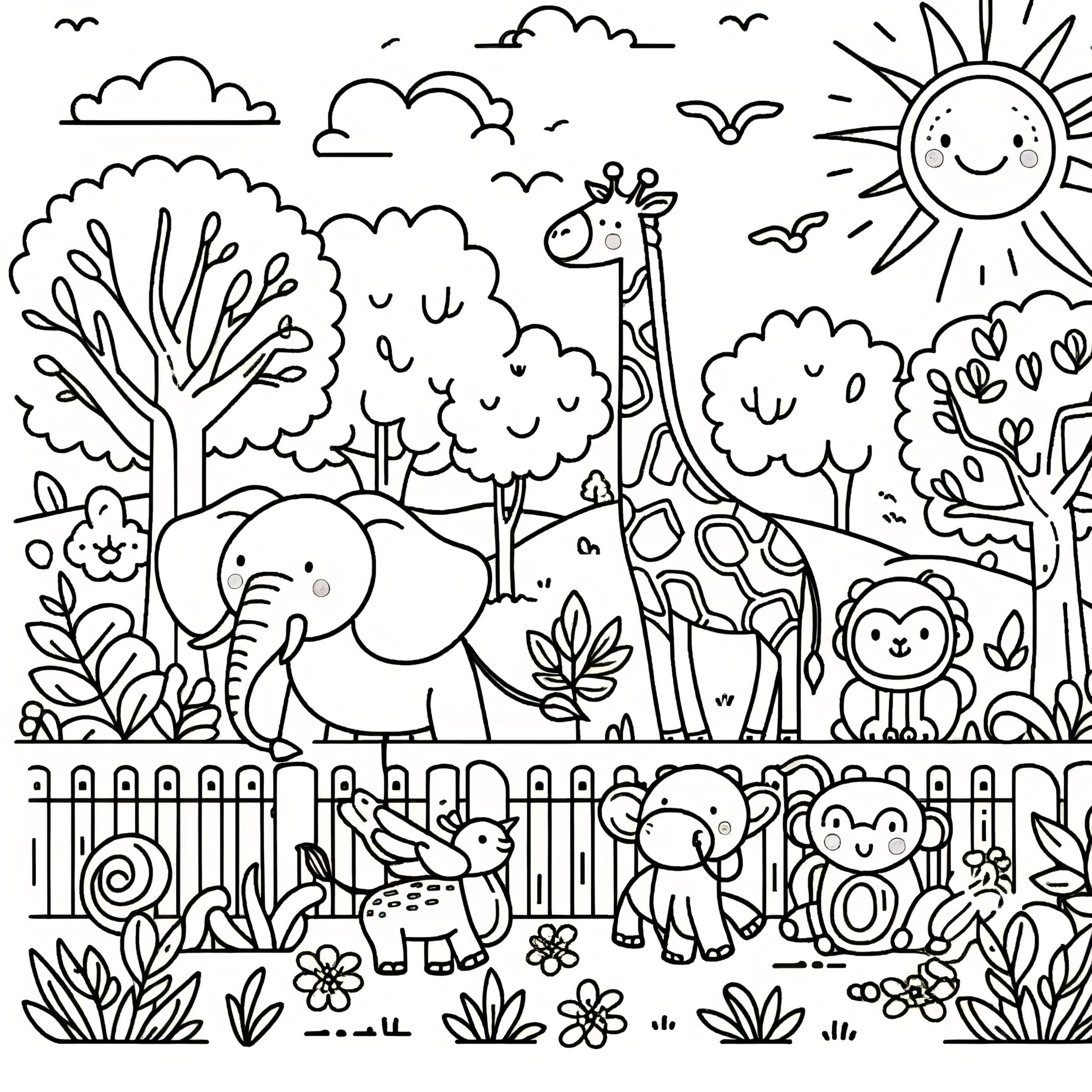 zoo animal coloring pages