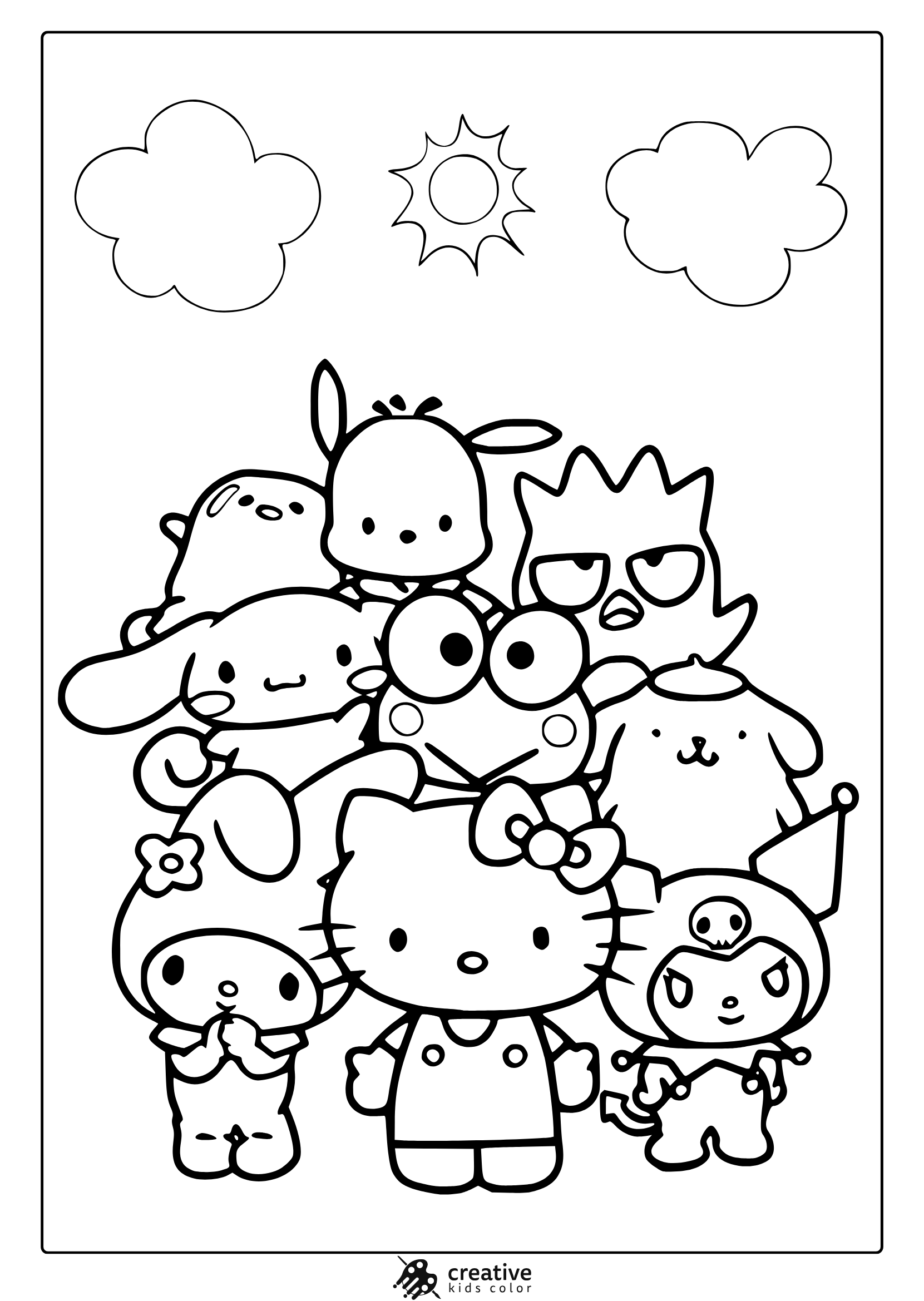 sanrio coloring pages all characters