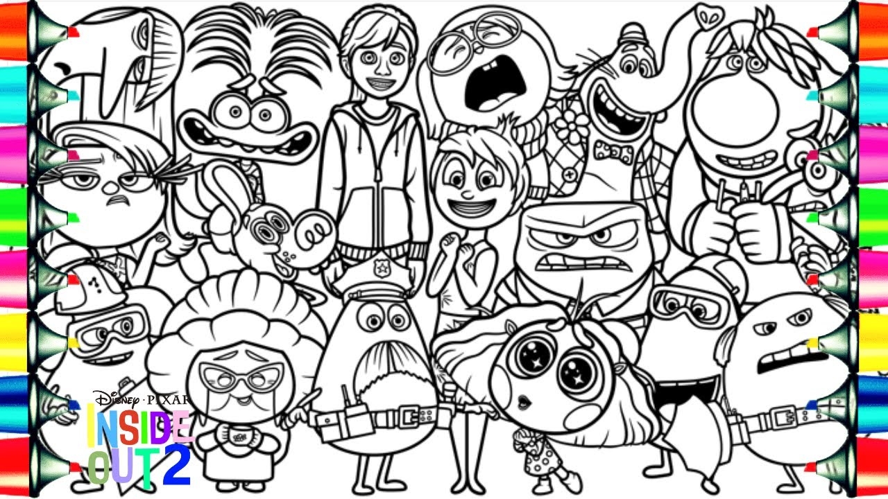 INSIDE OUT 2 Coloring Pages How To Color All Characters NCS Music YouTube