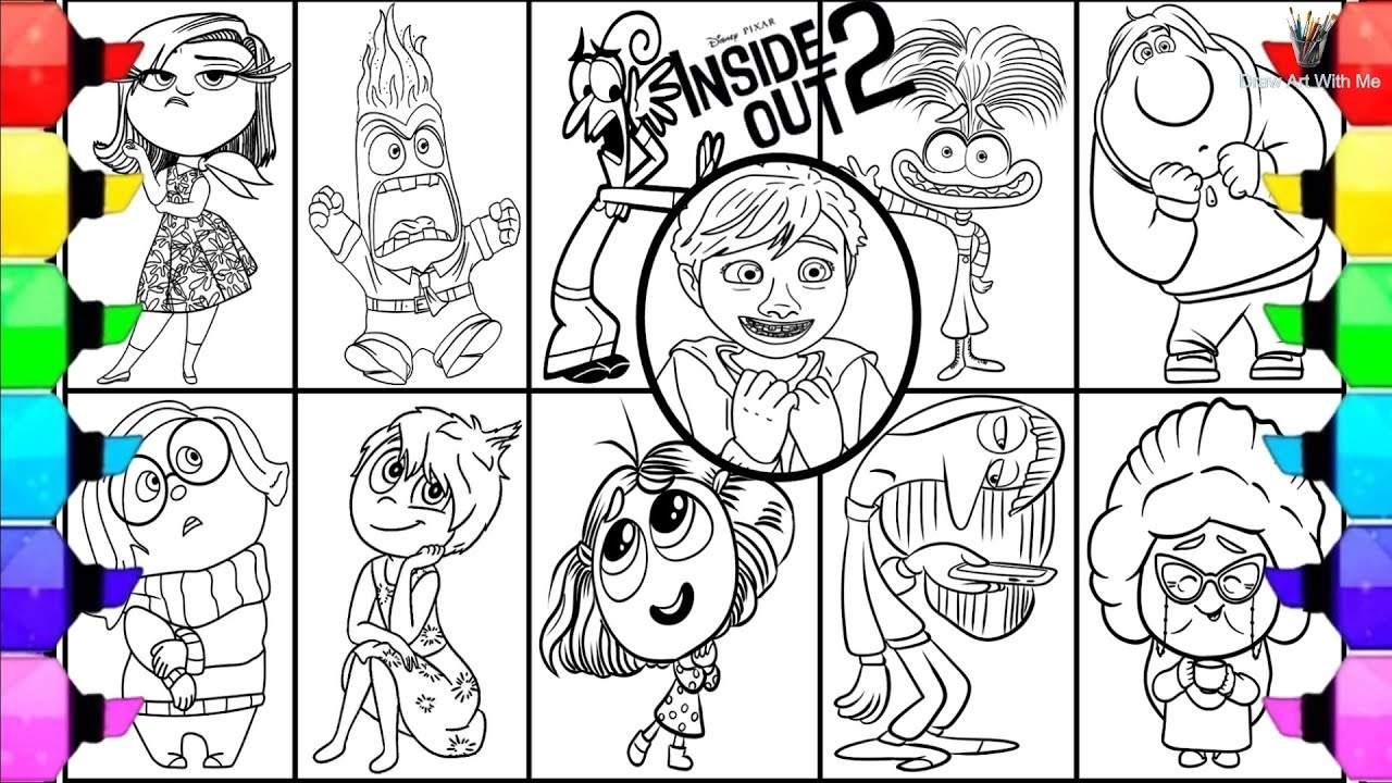 inside out 2 characters coloring pages