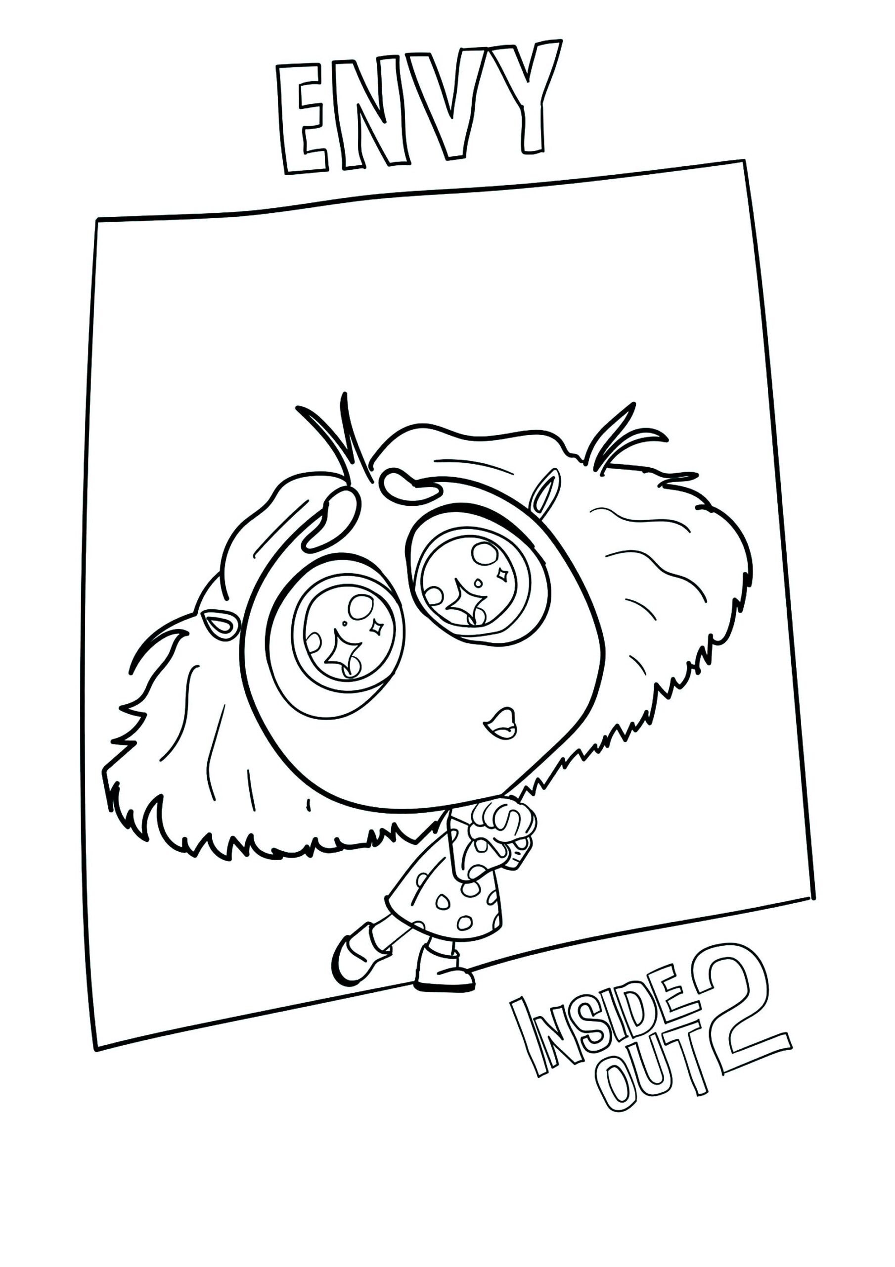 Inside Out 2 Envy Inside Out 2 Coloring Pages