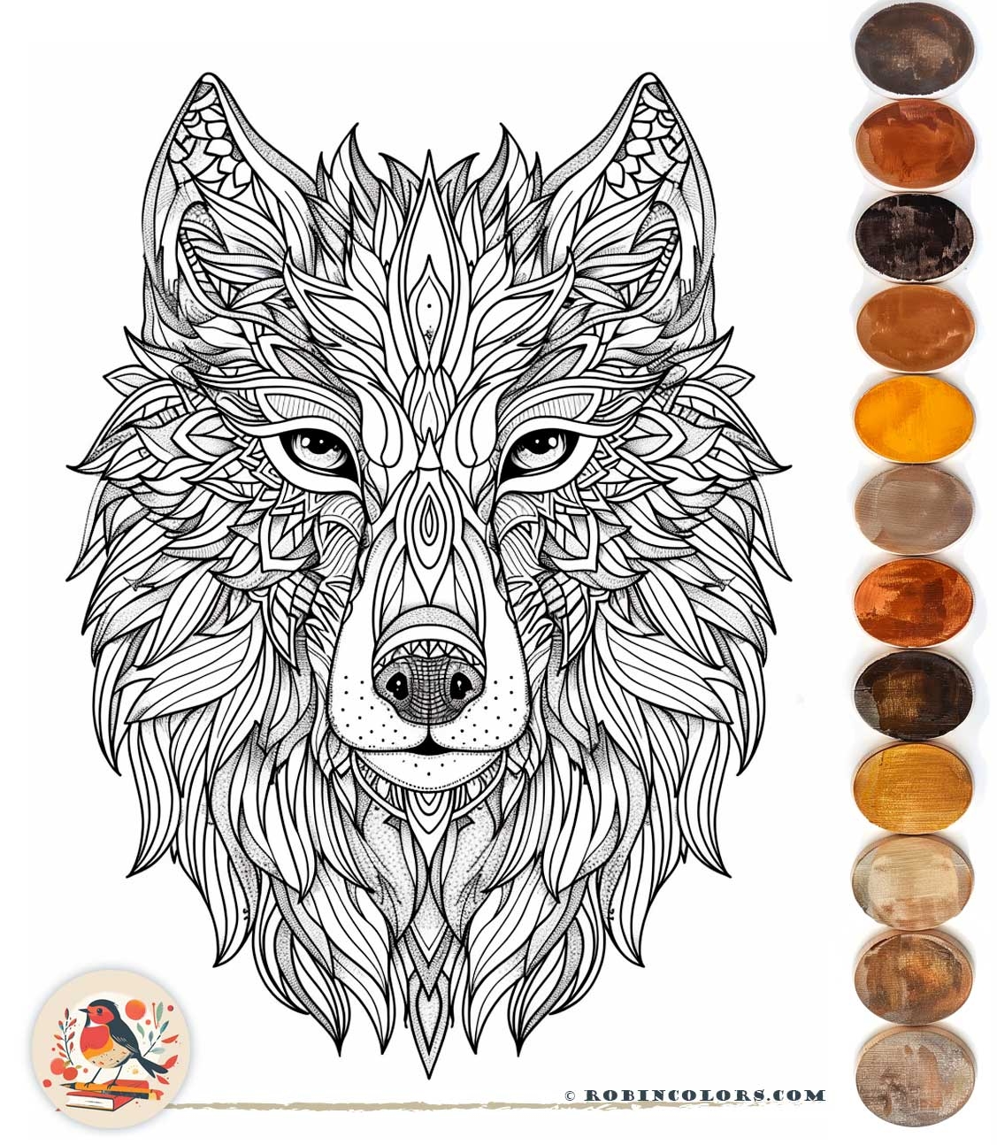 Intricate Animals Adult Coloring Pages To Print Robin Colors