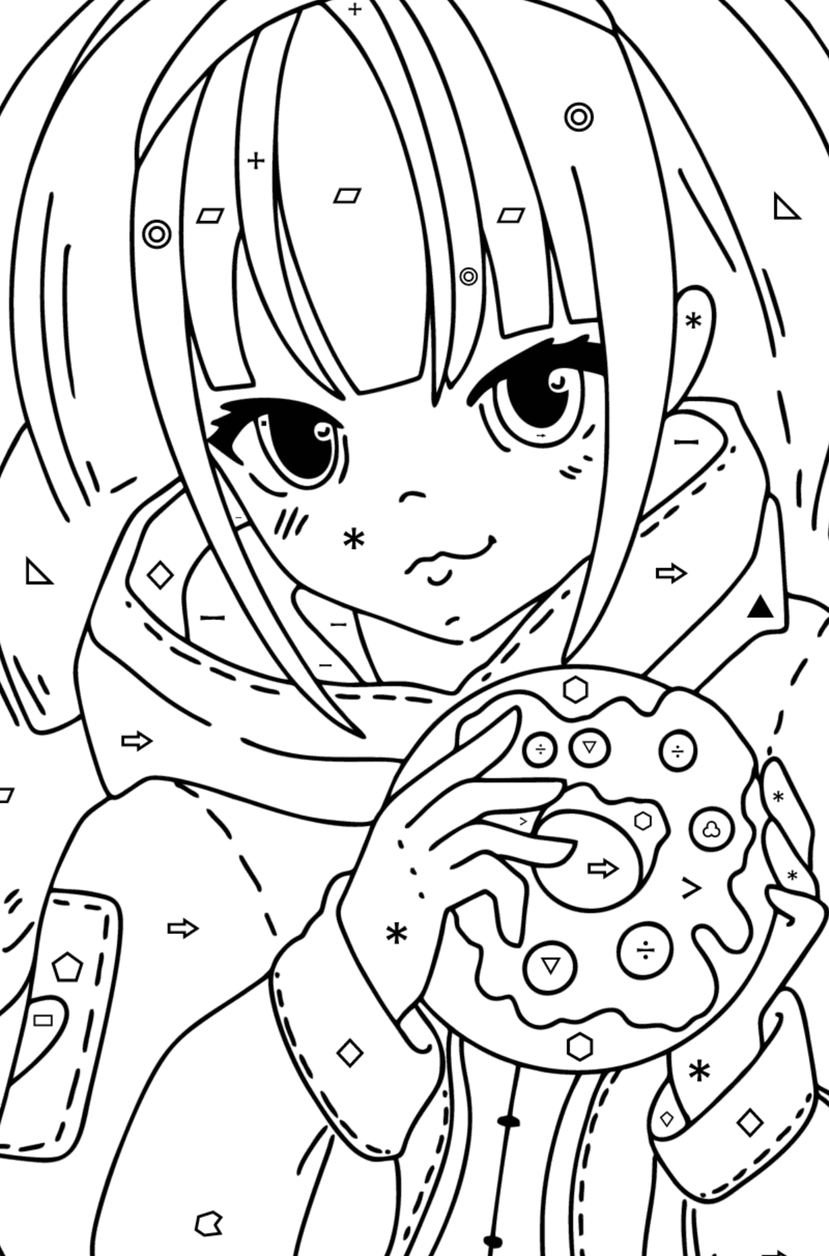 Japanese Anime Girl Coloring Page Online And Print For Free 