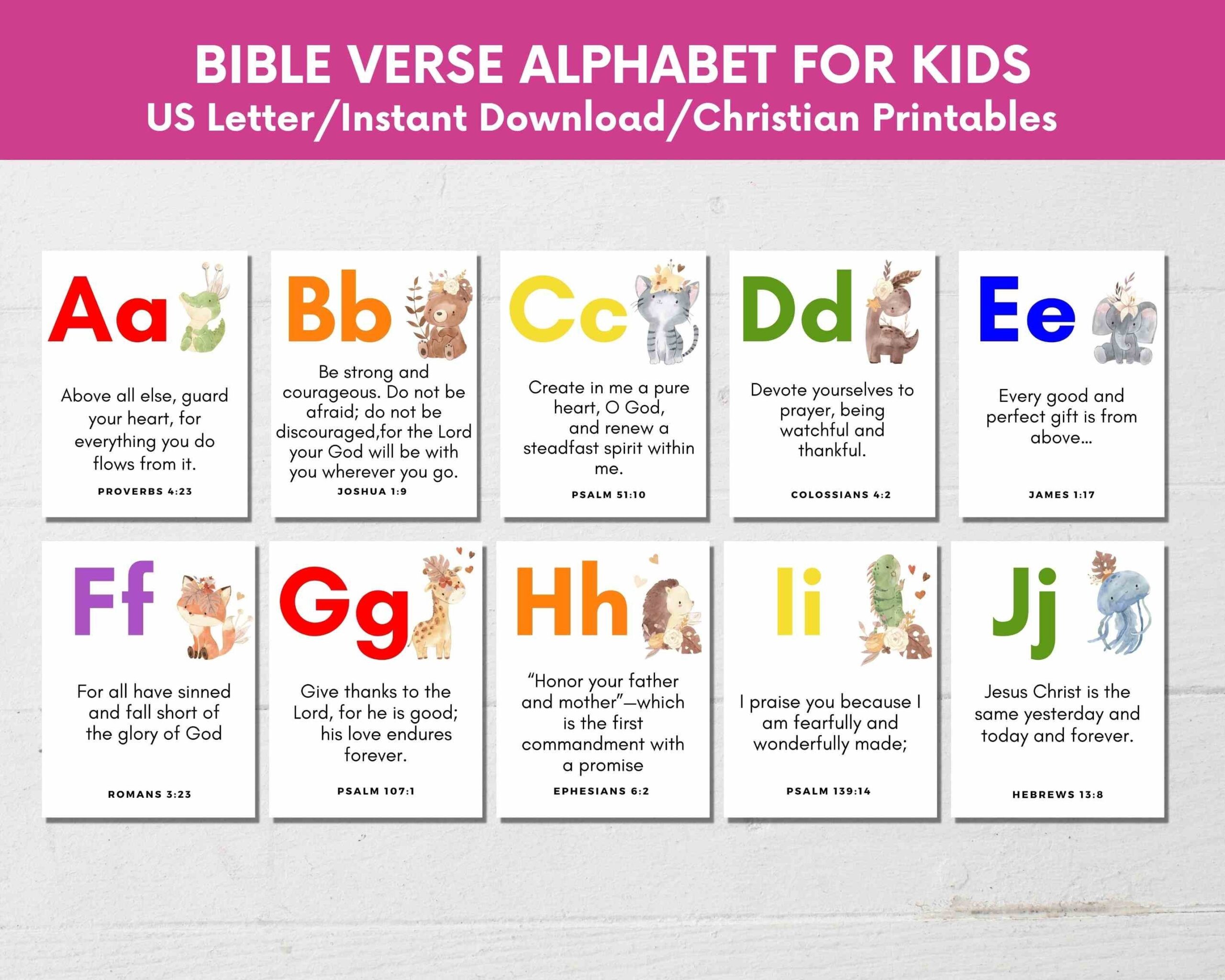 bible alphabet a to z printable
