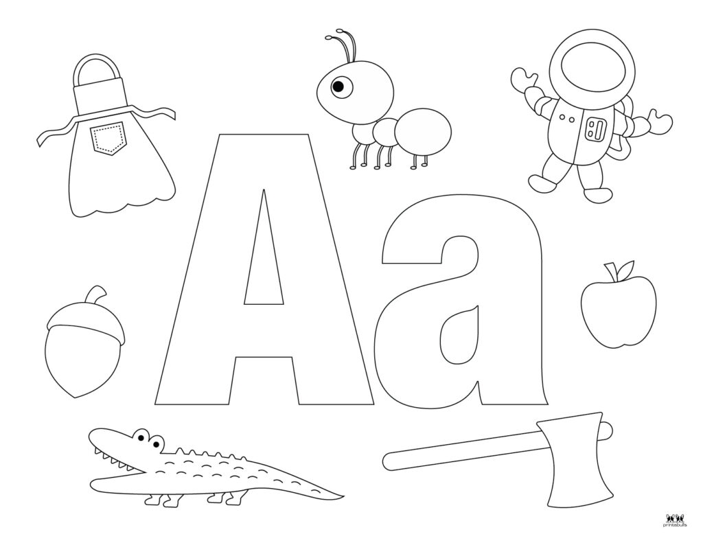 printable alphabet letter a coloring pages