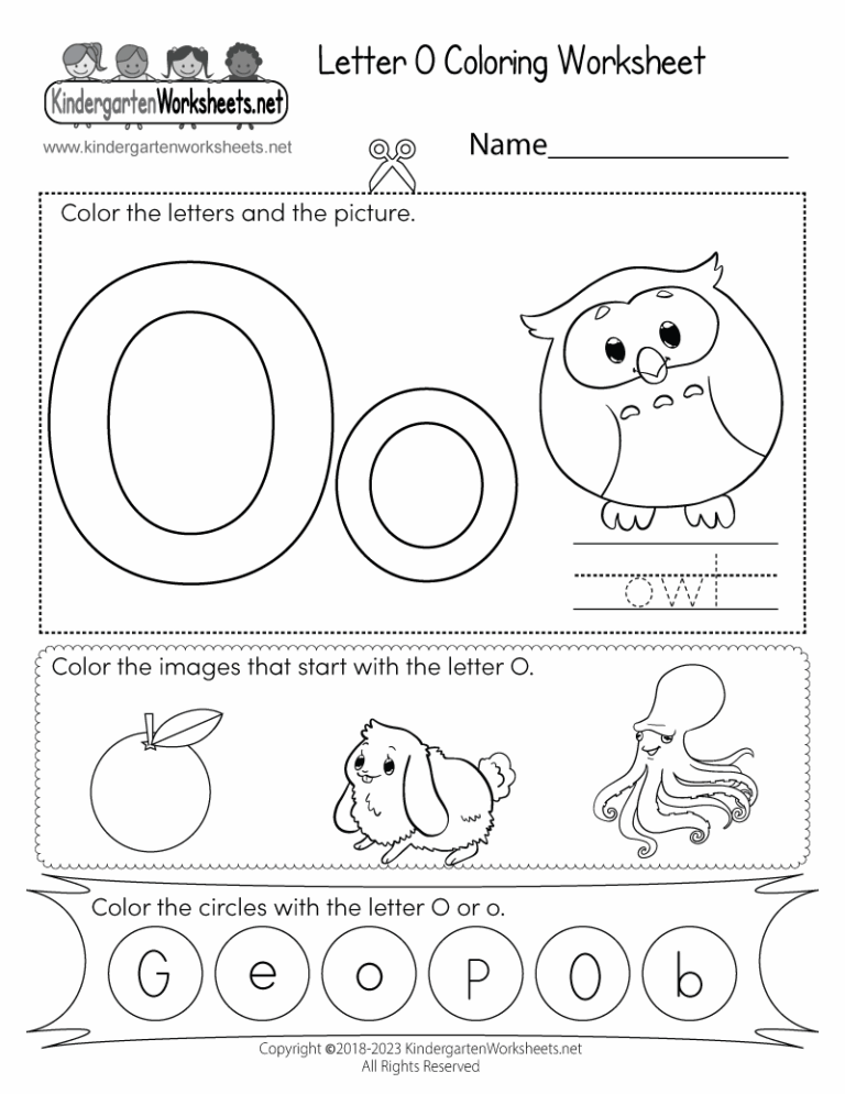 Letter O Coloring Worksheet Free Printable Digital PDF
