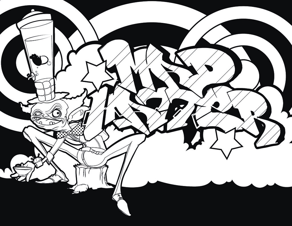 Mad Hatter Graffiti Coloring Page This Is The Final Render Flickr