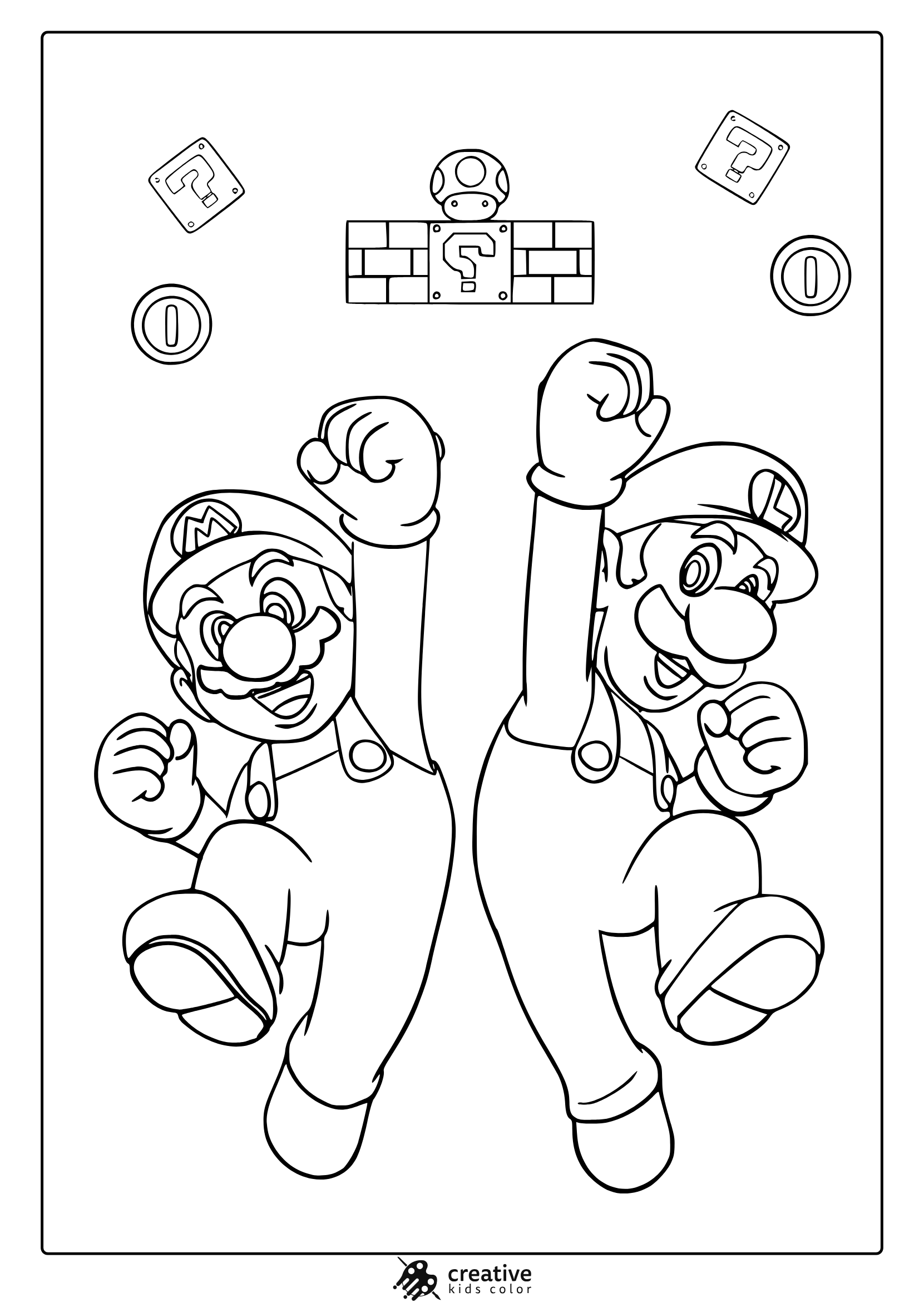 mario bros characters coloring pages