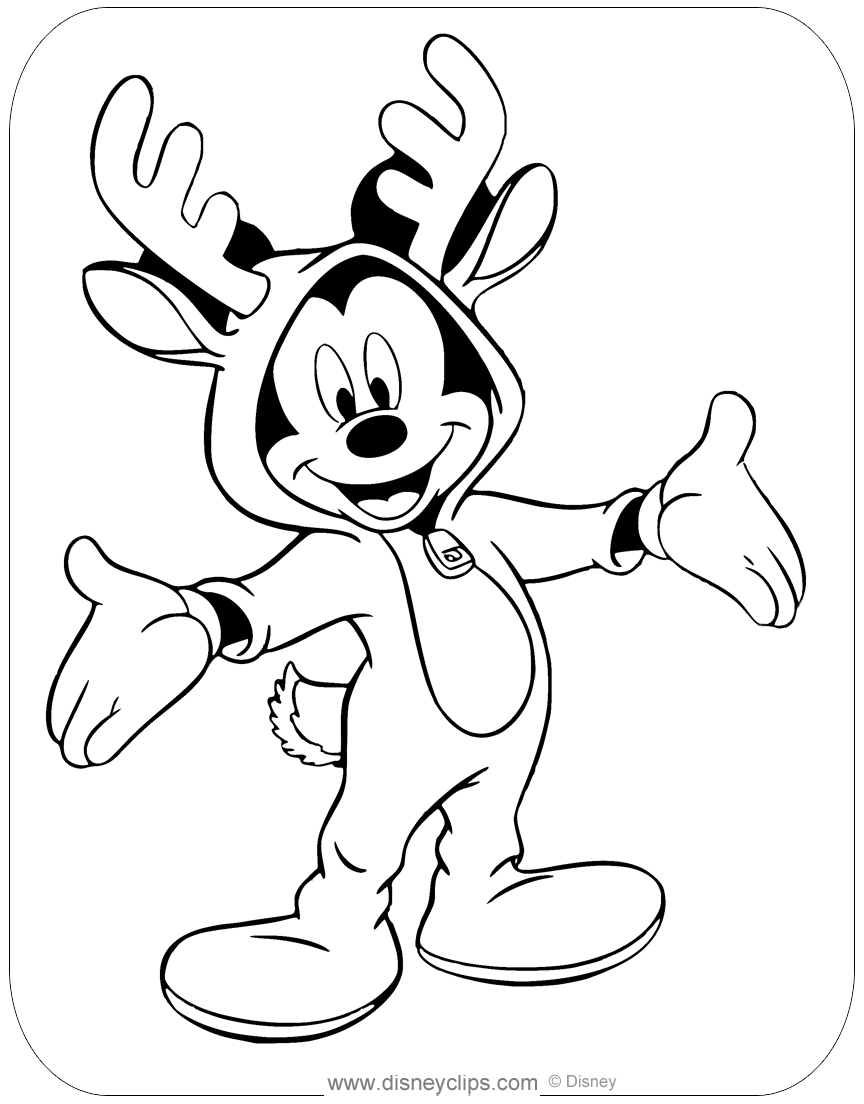 Mickey Mouse Christmas Coloring Pages Disneyclips