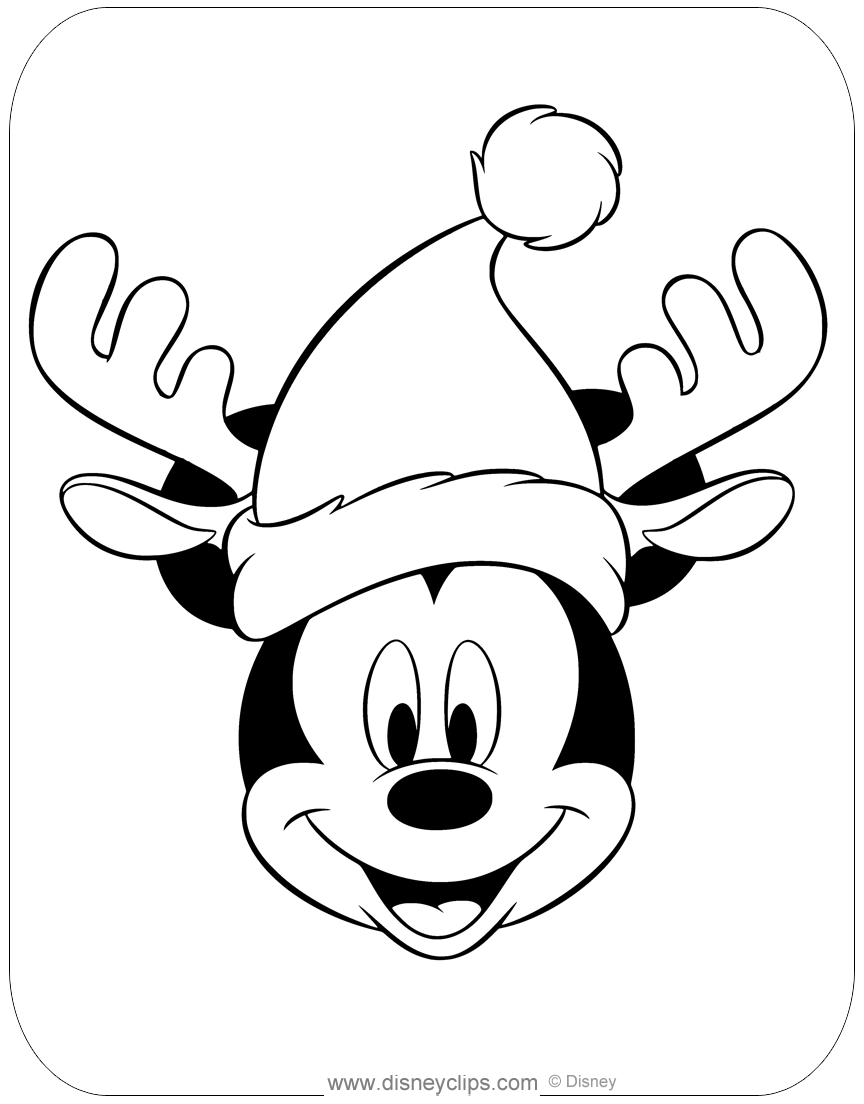 Mickey Mouse Christmas Coloring Pages Disneyclips