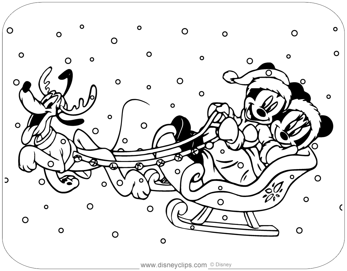 disney characters christmas coloring pages