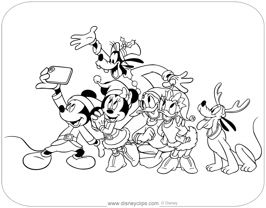 Mickey Mouse Friends Christmas Coloring Pages Disneyclips
