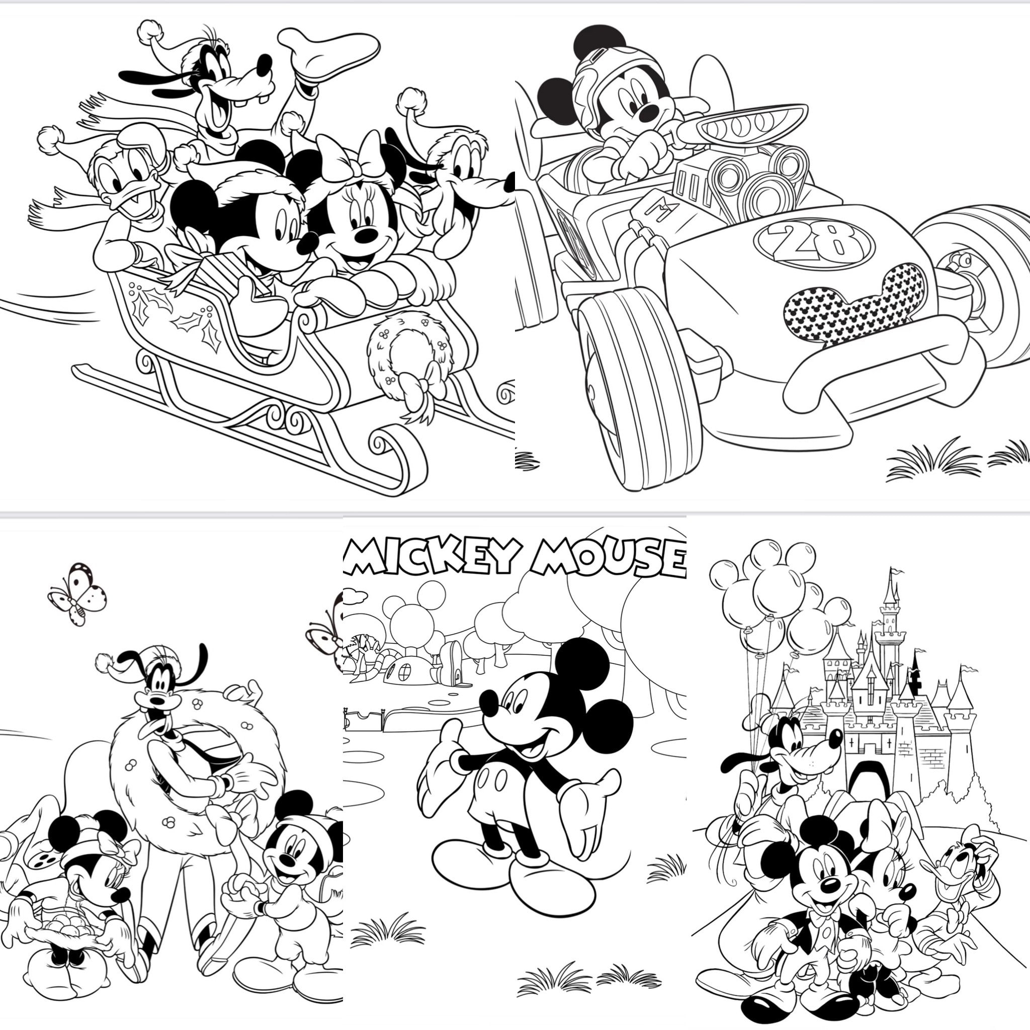 Mickey Mouse Kids Coloring Pages Disney Coloring Book Winnie The Pooh And Friends Digital Art Instant Download Etsy