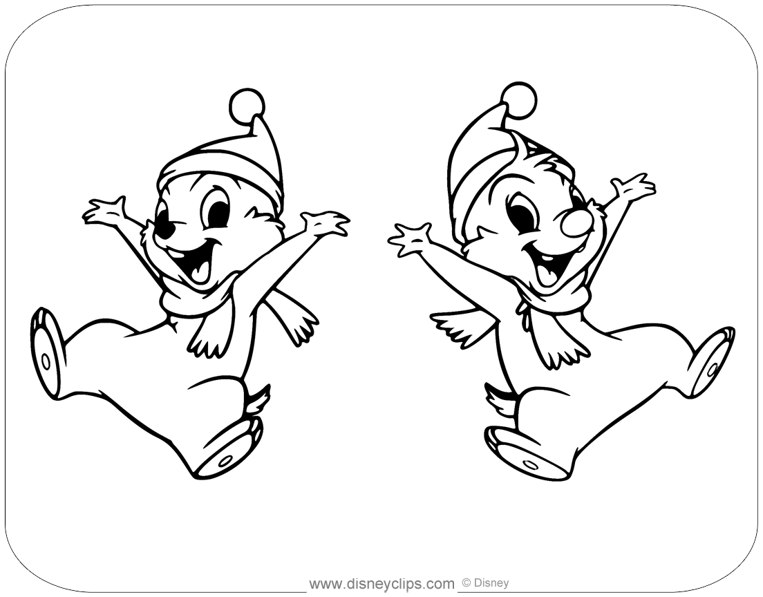 Misc Disney Characters Christmas Coloring Pages Disneyclips