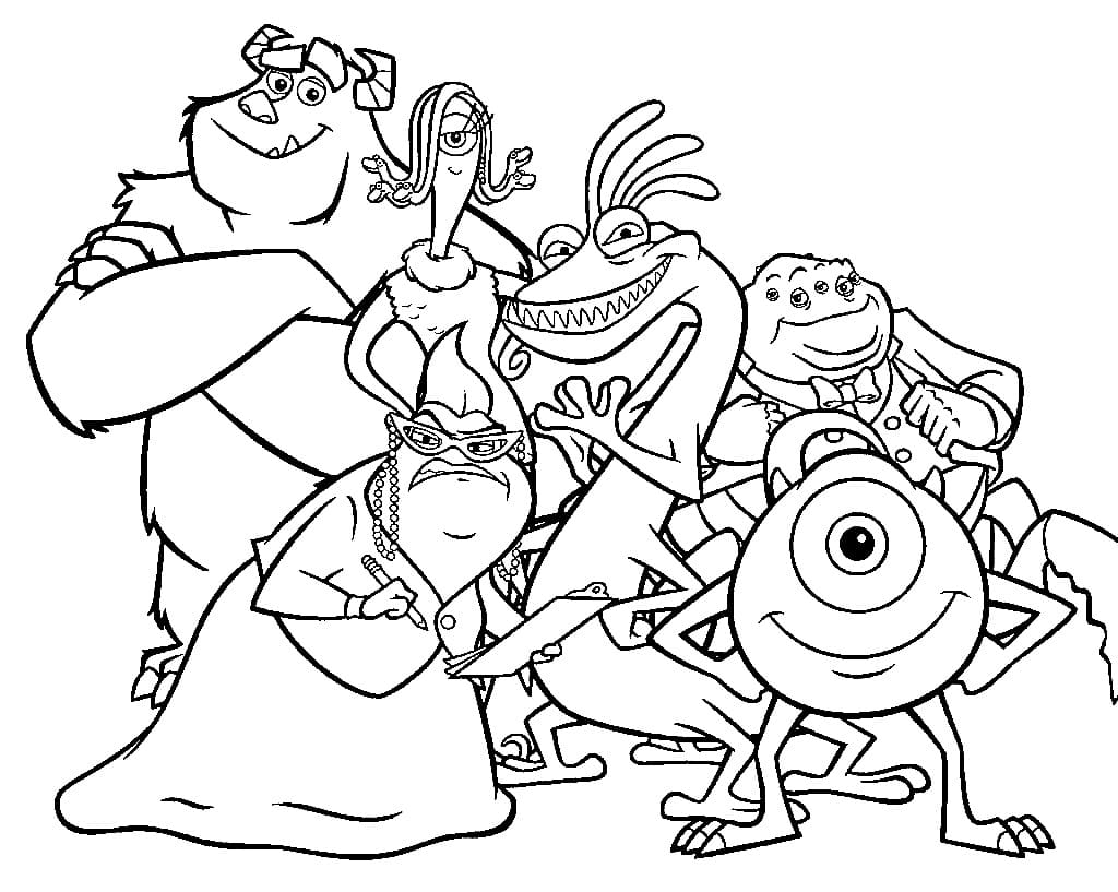 monsters inc characters coloring pages