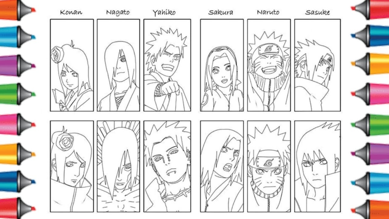 New Coloring Pages For The Naruto And Friends Series Coloring Easily YouTube