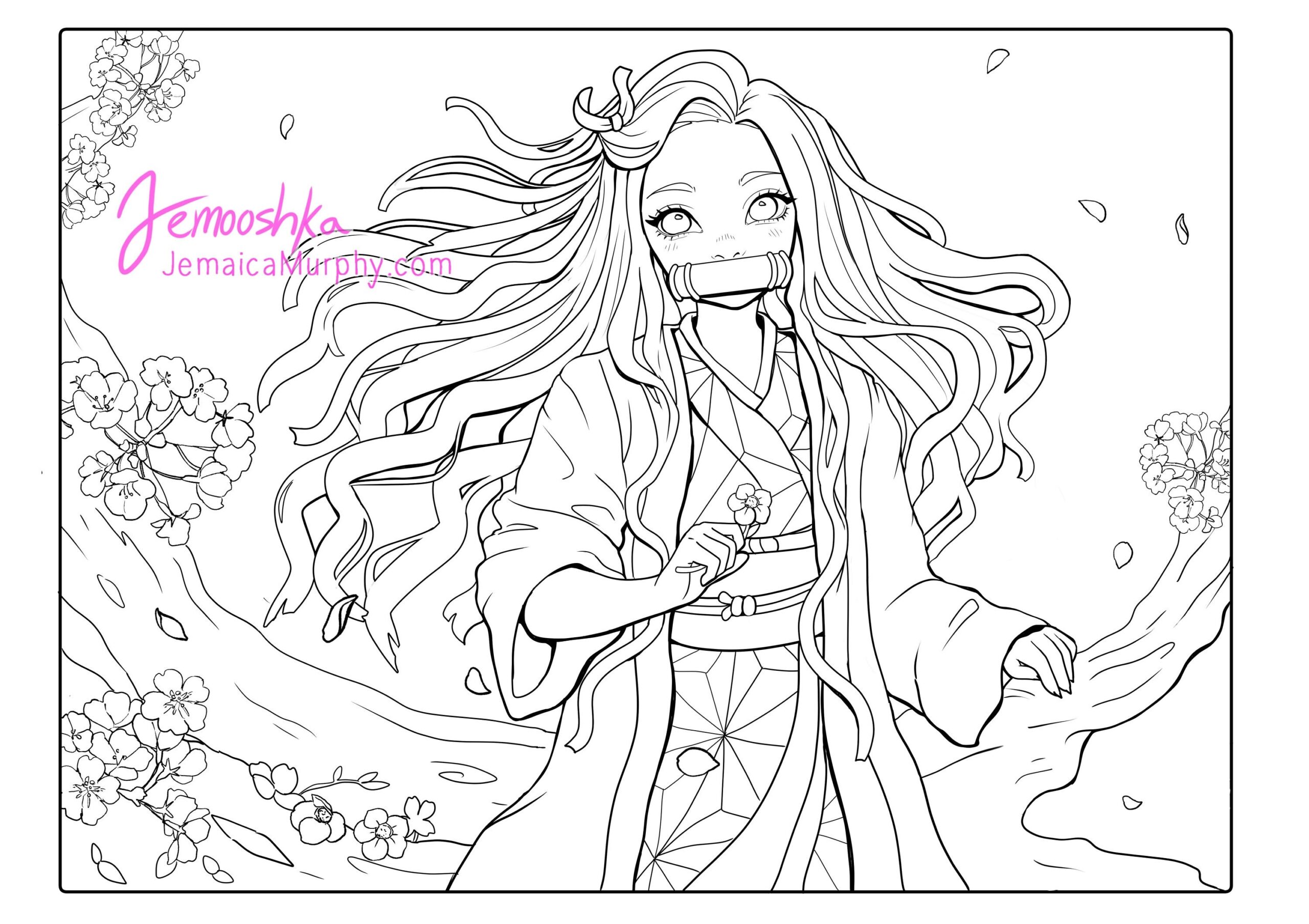 Nezuko Demon Slayer Printable PDF Coloring Page Fantasy Anime Manga Adult Coloring Page Etsy Finland Nezuko Demon Slayer Printable PDF Coloring Page Fantasy Anime Manga Adult Coloring Page Etsy Finland