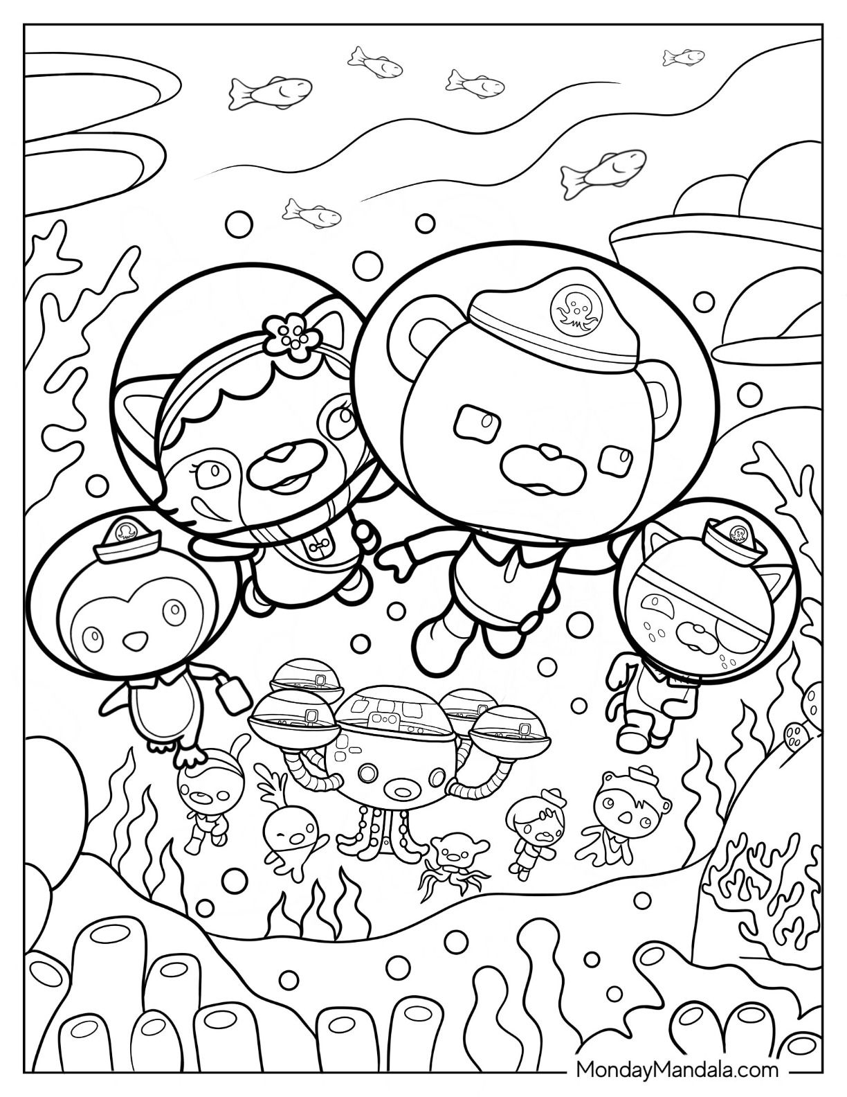 octonauts characters coloring pages