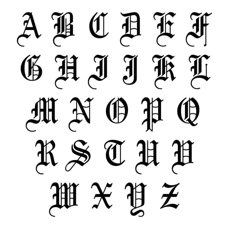 Old English Alphabet A Z 10 Free PDF Printables Printablee