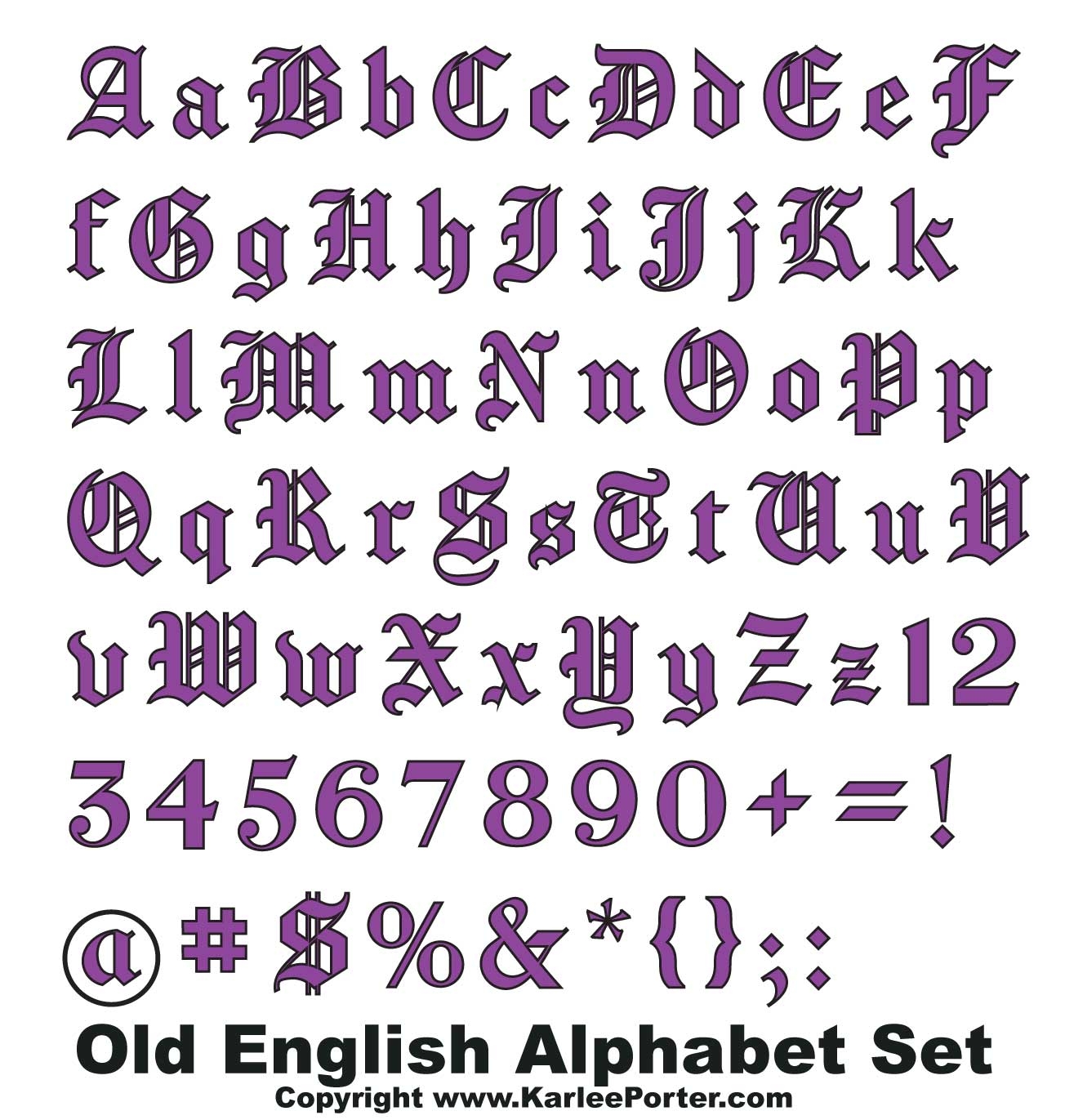 Old English Alphabet Set Karlee Porter