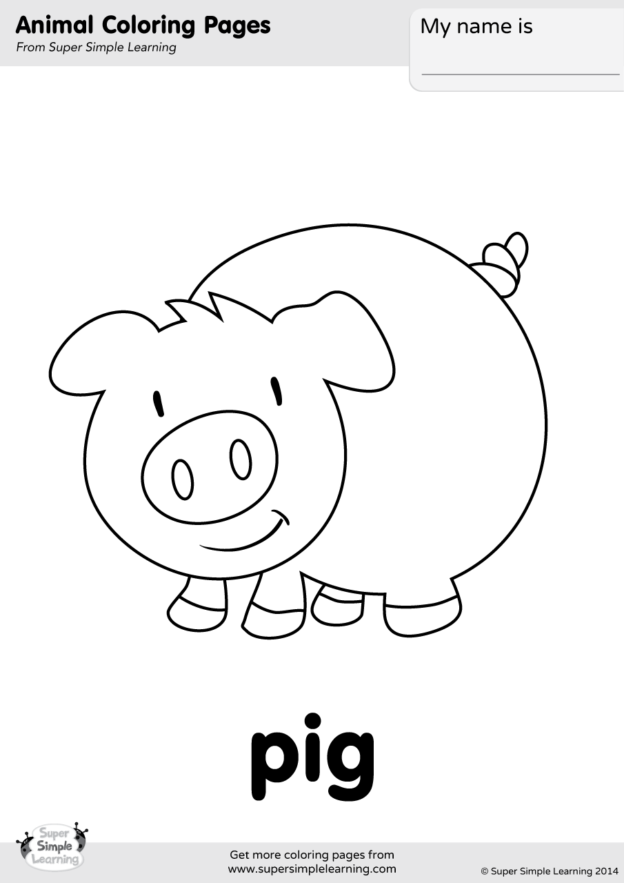 simple coloring pages of animals