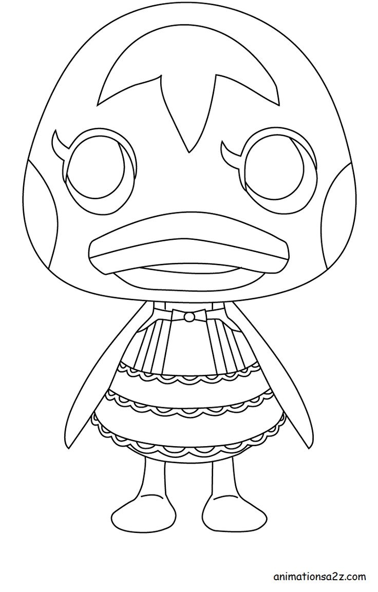 animal crossing characters coloring pages