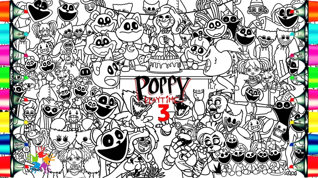 Poppy Playtime Chapter 1 3 Colorng Pages Mix Coloring All Monsters From Poppy Playtime 1 3 NCS YouTube