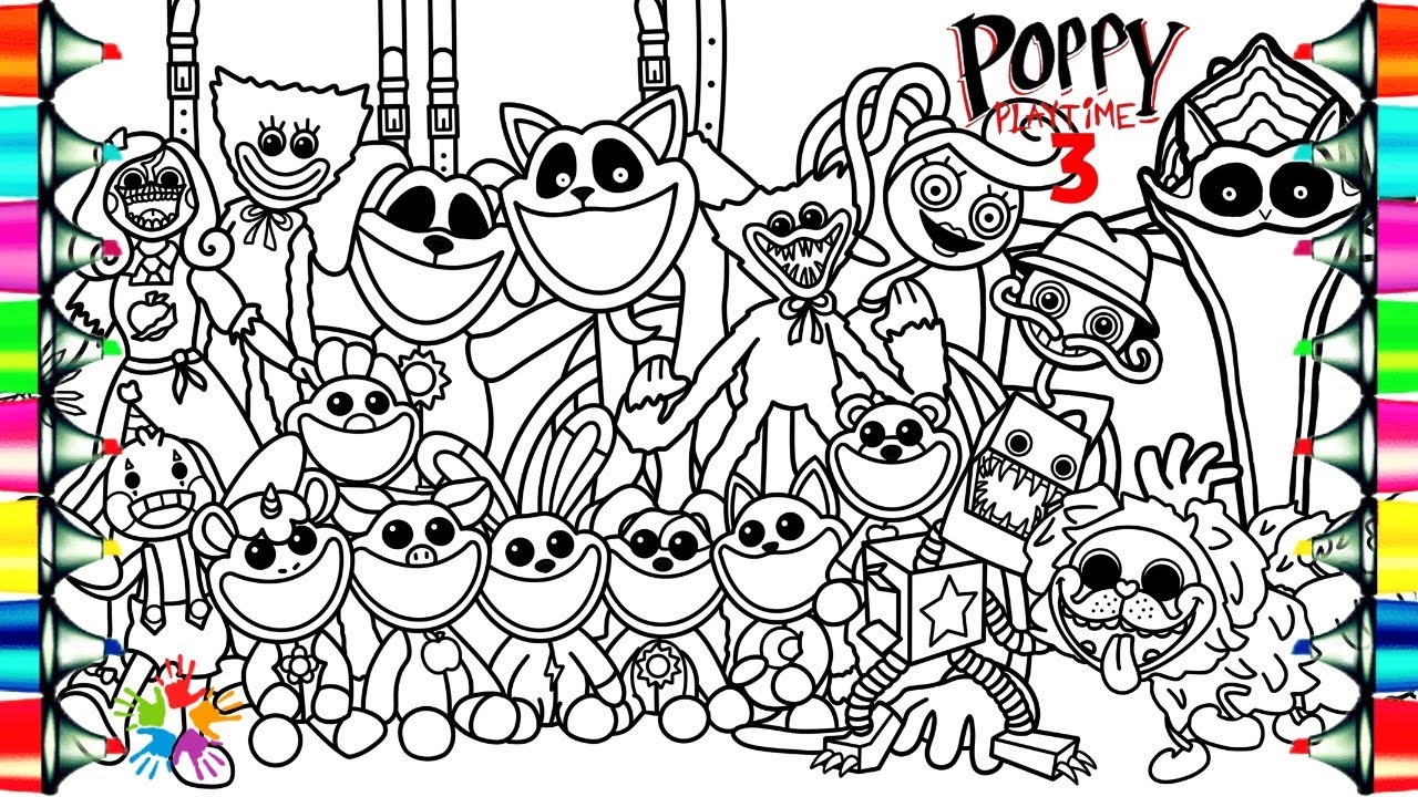 poppy playtime characters coloring pages