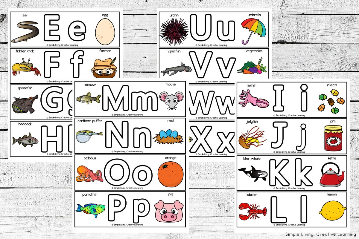 Printable Alphabet Strips Simple Living Creative Learning