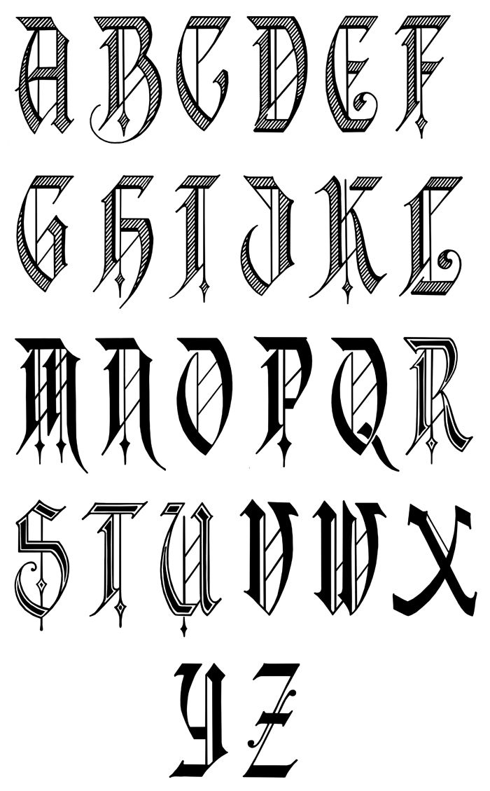 Printable Calligraphy Alphabet