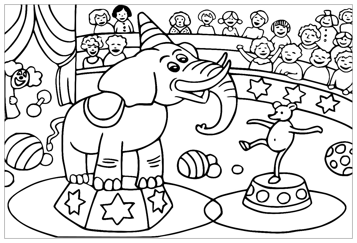 Printable Coloring Book Circus Animals Circus Coloring Pages