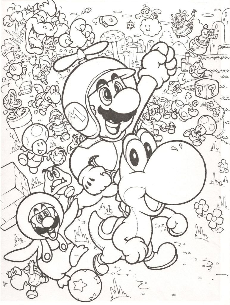 all mario characters coloring pages