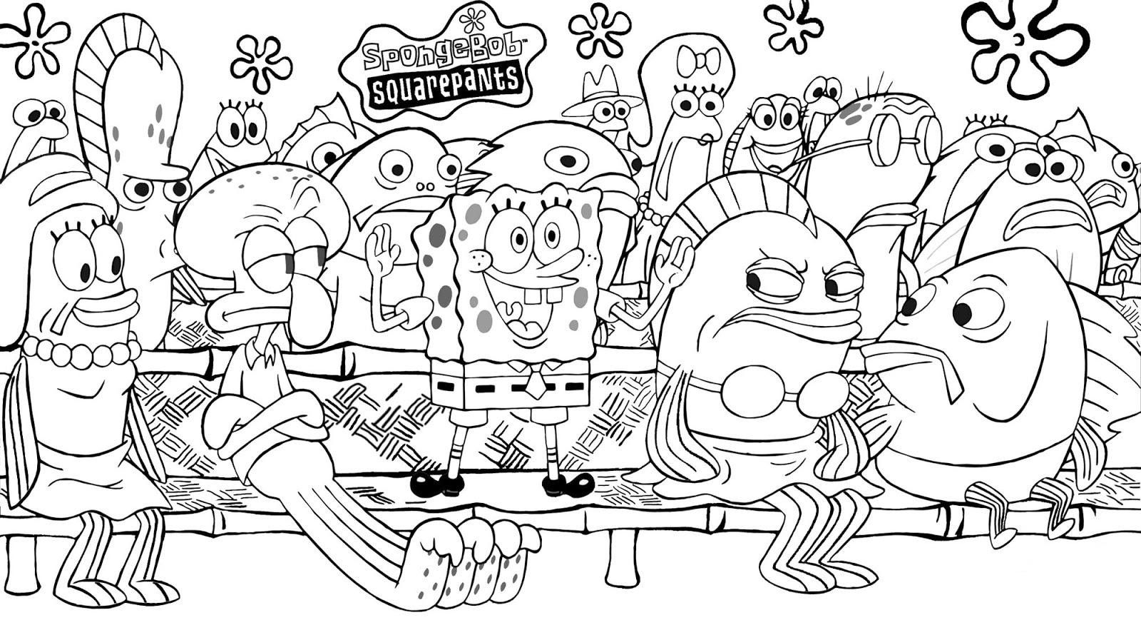 Printable Coloring Pages Of Spongebob Characters BubaKids