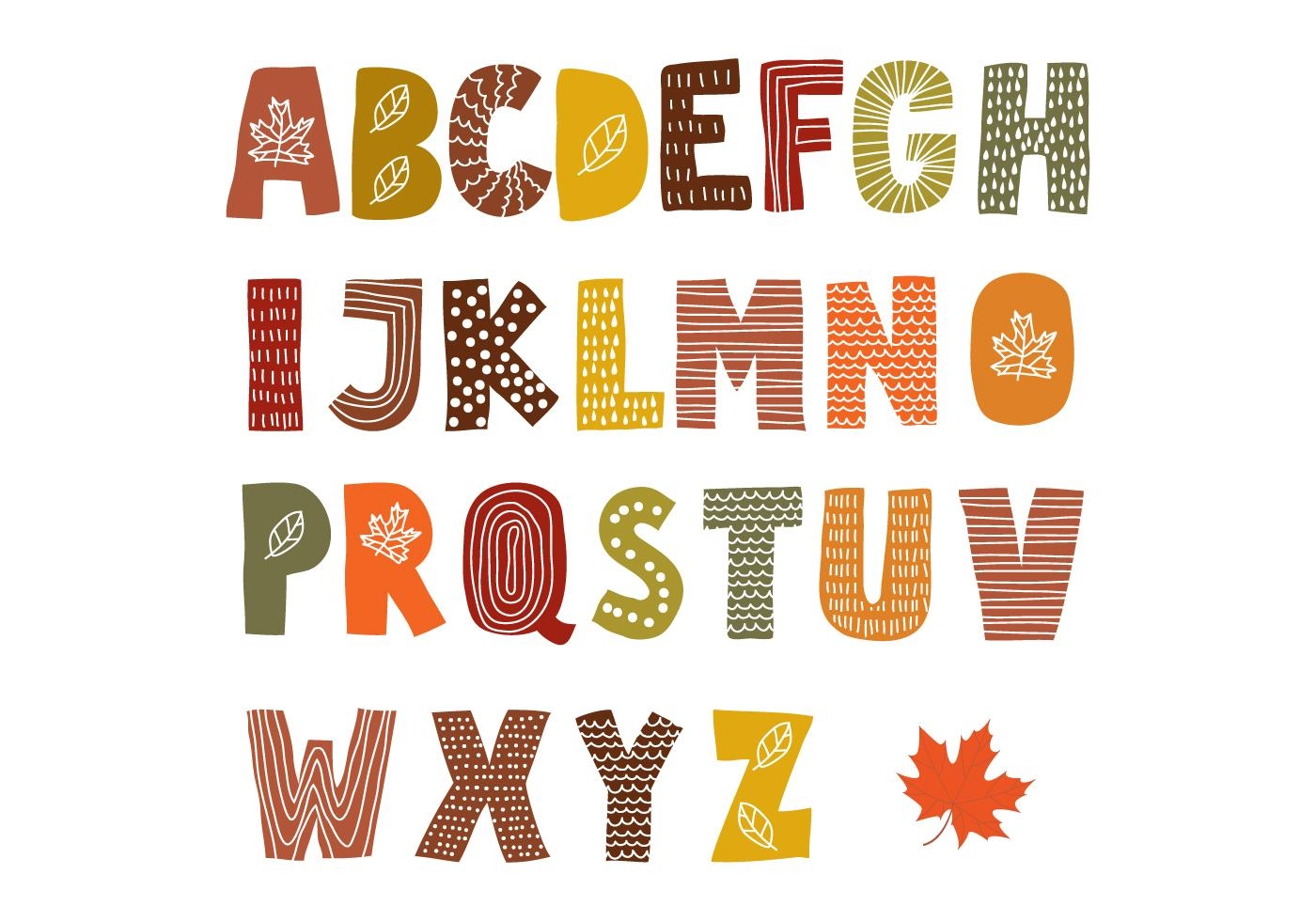 Printable Fall Alphabet Letters Printable Party Favors