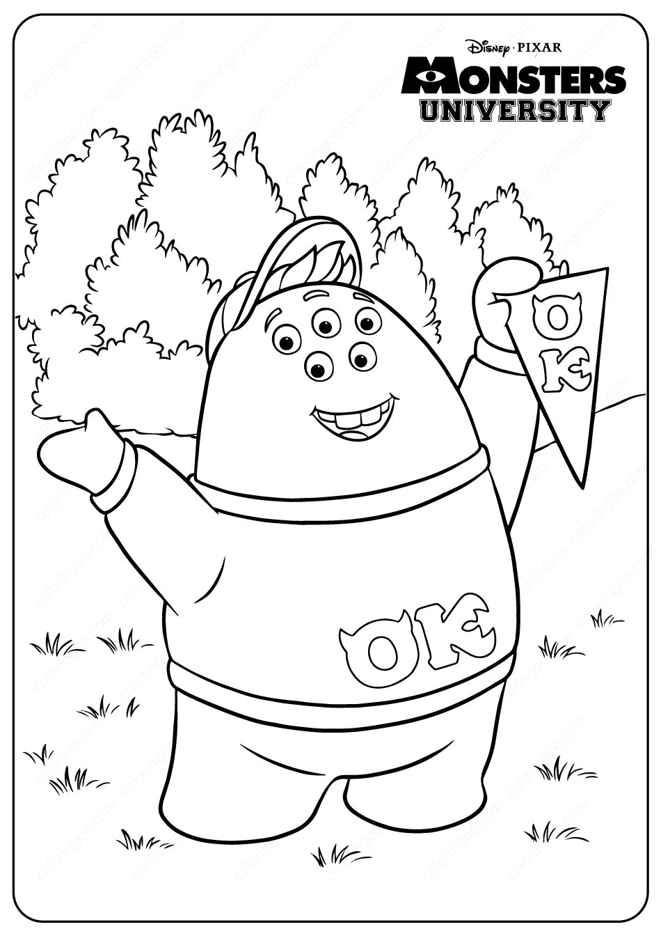 monsters university characters coloring pages