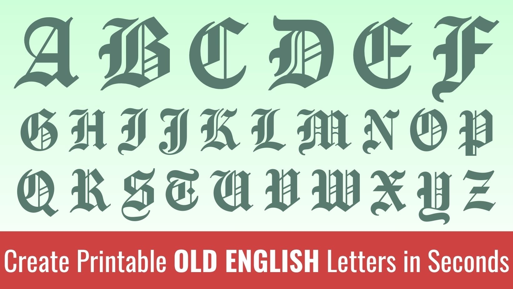 Printable Old English Letters Free Alphabet Font Letter Templates Worksheets Library