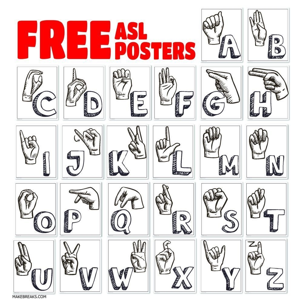Printable Sign Language Alphabet Printable Party Favors