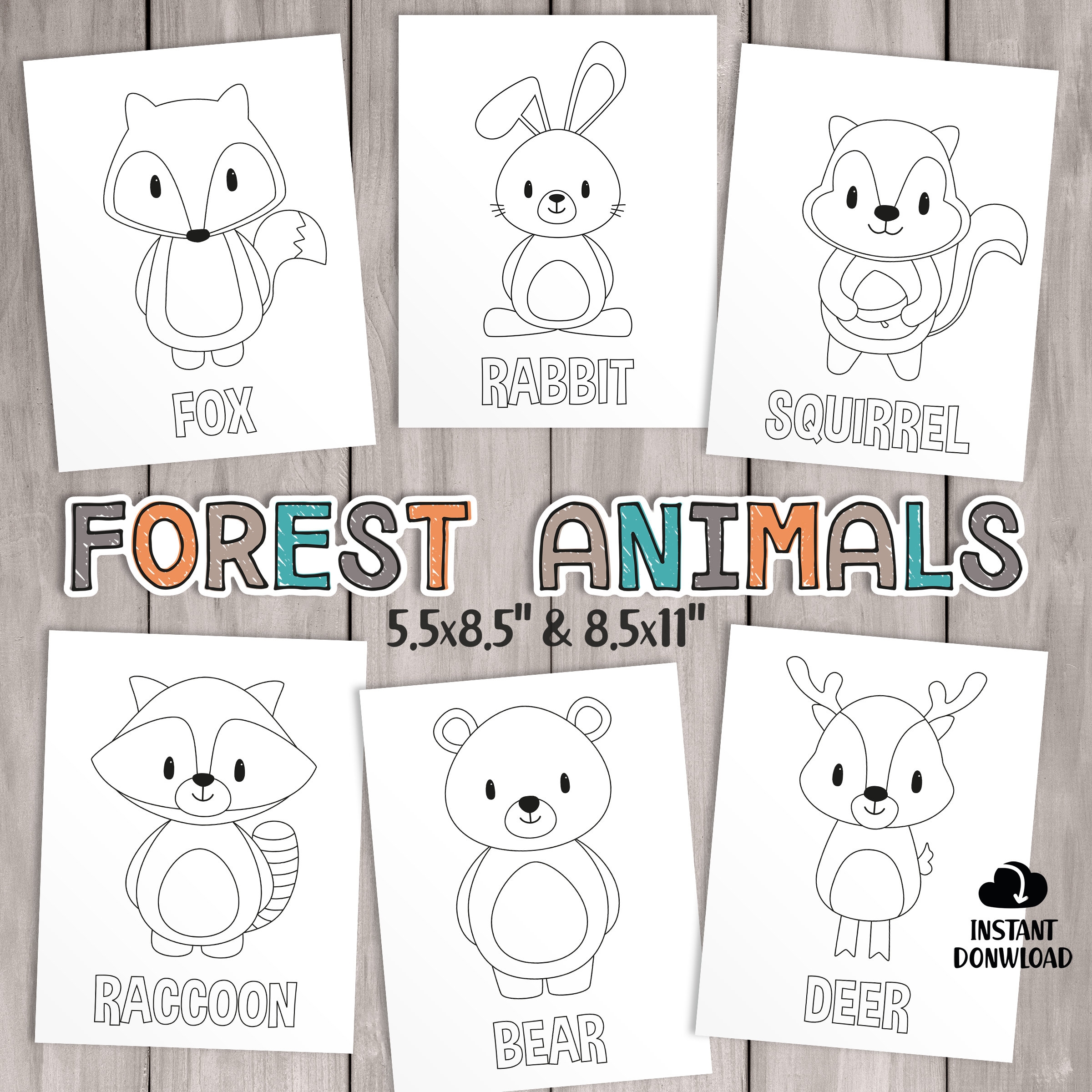 coloring pages woodland animals
