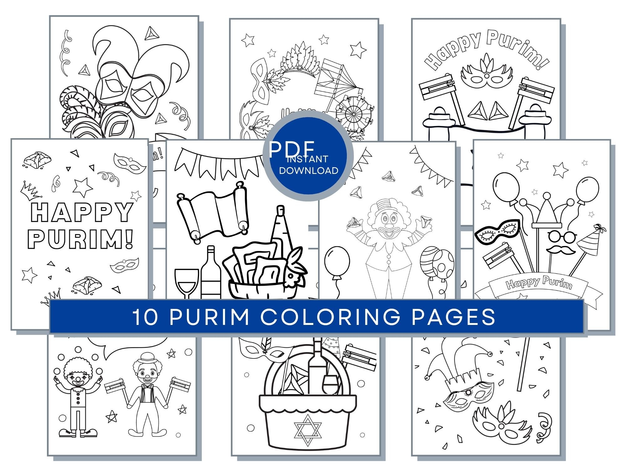 purim characters coloring pages