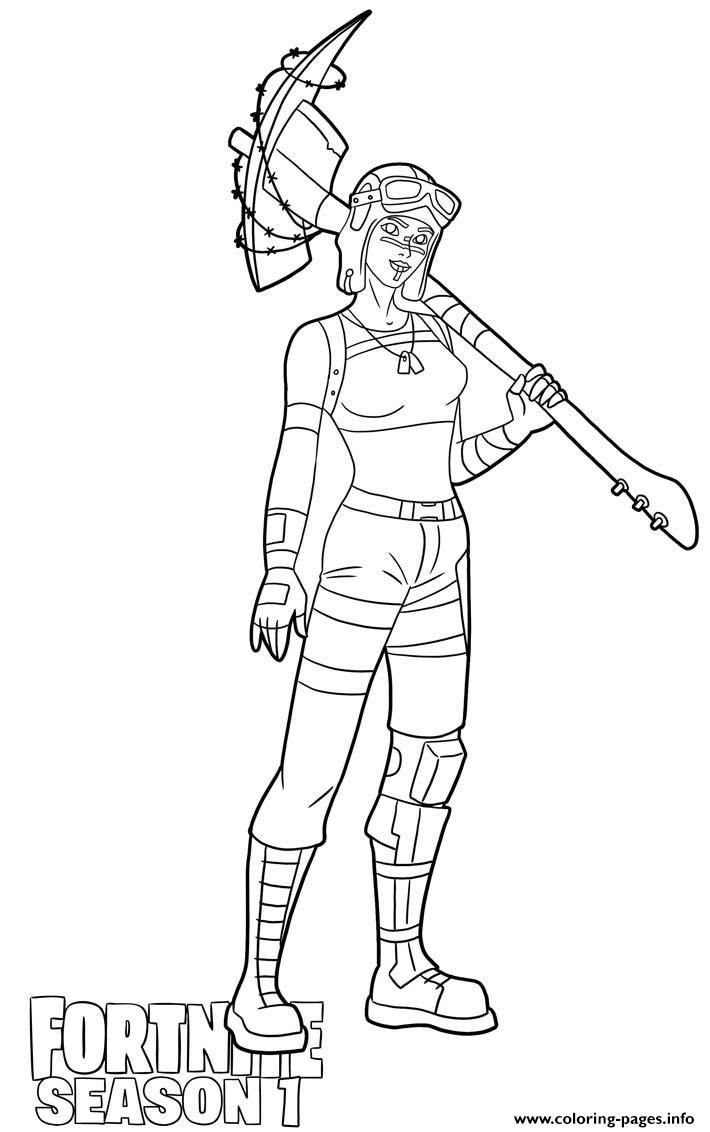 Renegade Raider Skin From Fortnite Season 1 Coloring Page Printable