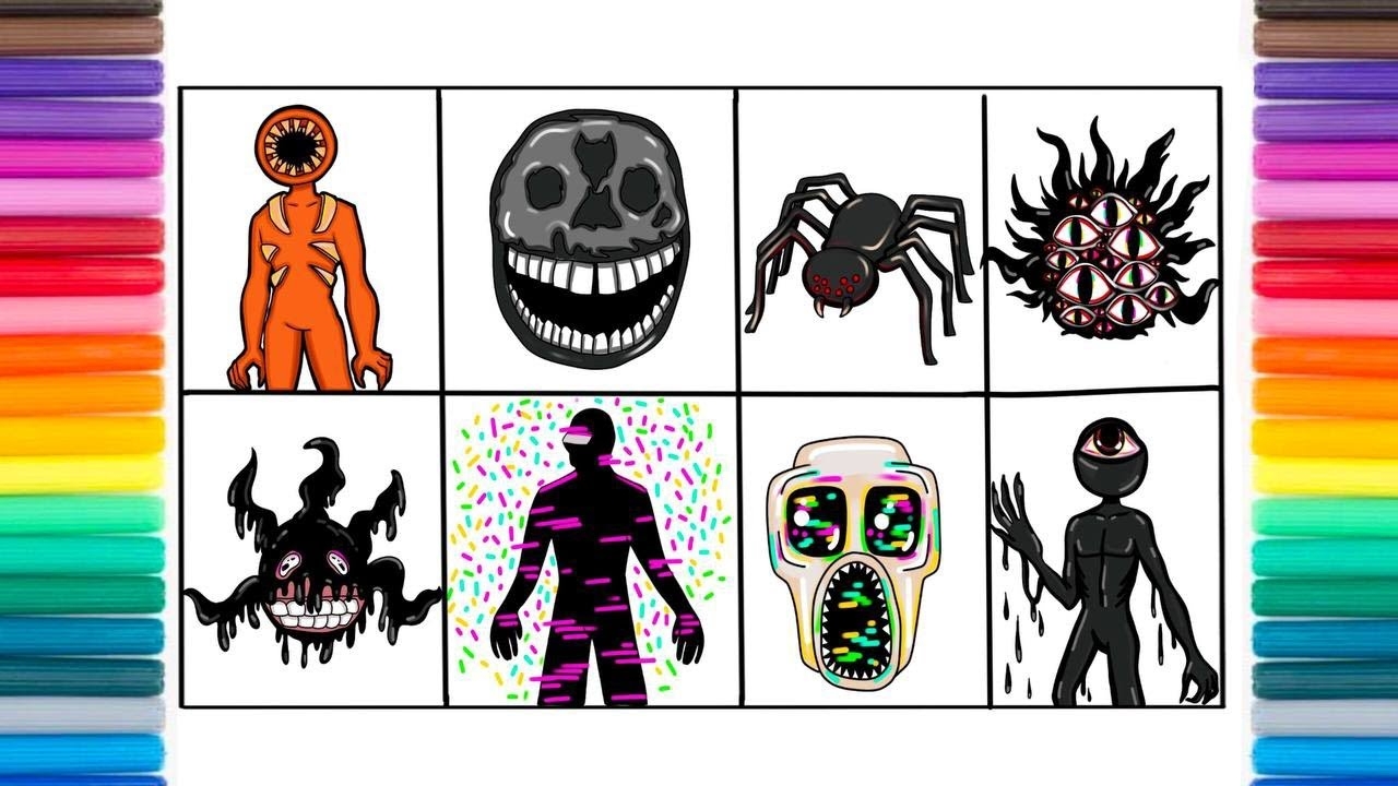 ROBLOX DOORS Monsters Drawing And Coloring Tutorial DrawingFNF doors Roblox coloring YouTube