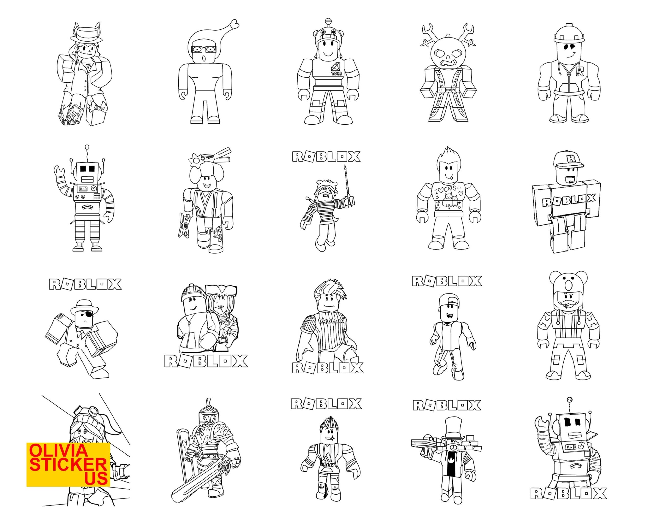 Roblox Printable Coloring Page 20 Coloring Pages PDF And JPG Etsy