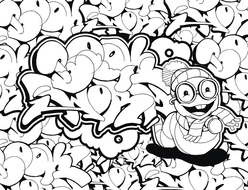 Roller Clown Graffiti Coloring Page This Is The Final Rend Flickr