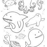 Sea Animal Coloring Page Kids Coloring Pages Sea Animals Printable Coloring Page Ocean Coloring Page For Kids Printable Ocean Coloring Etsy
