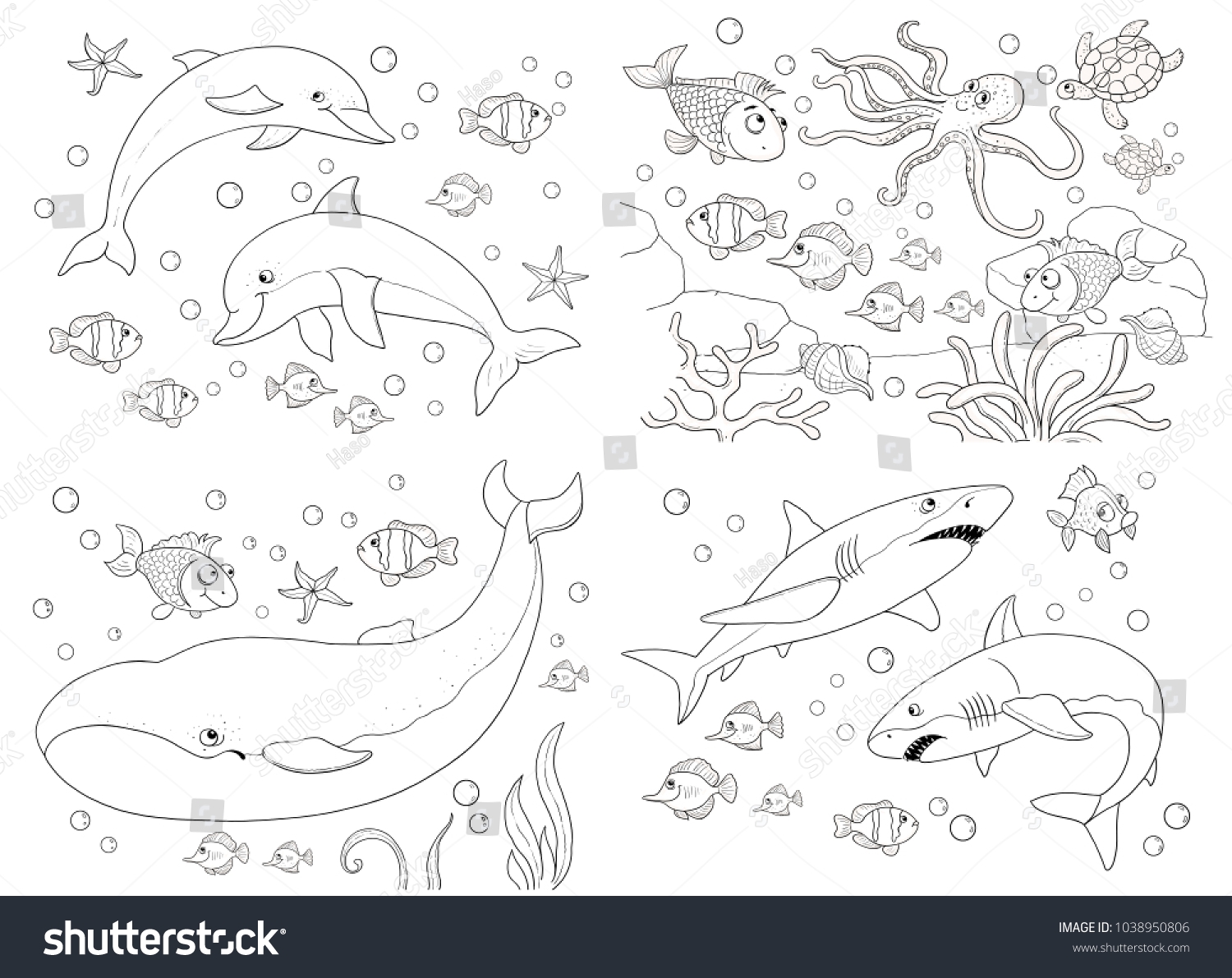 cute sea animal coloring pages