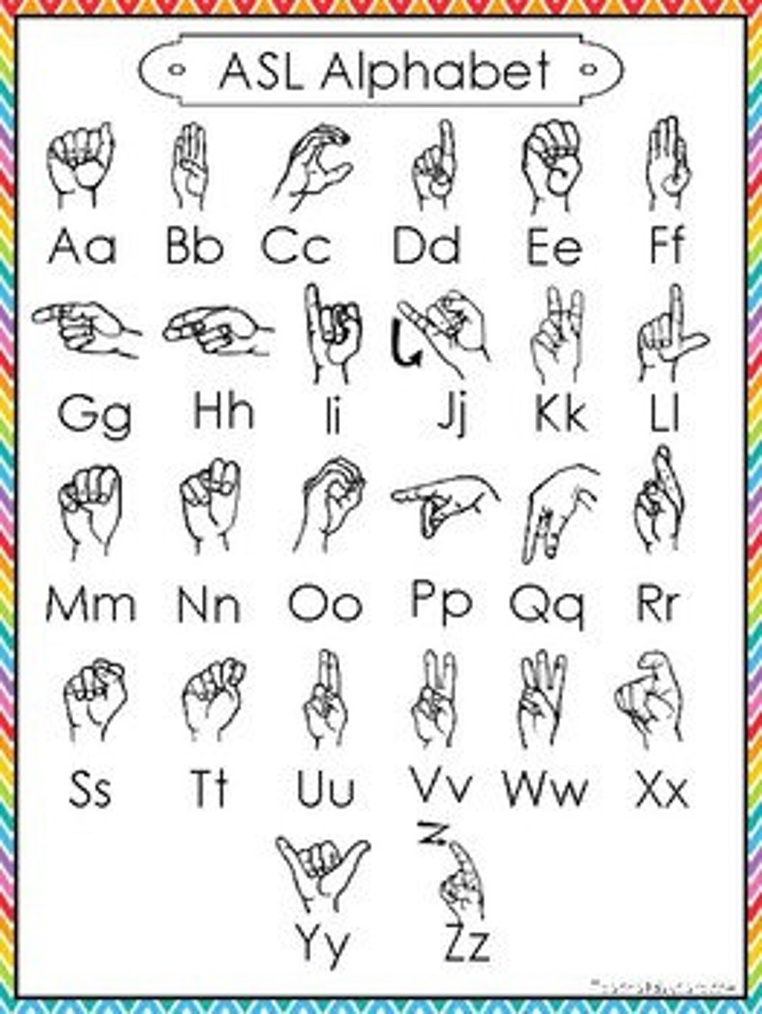 asl alphabet printable
