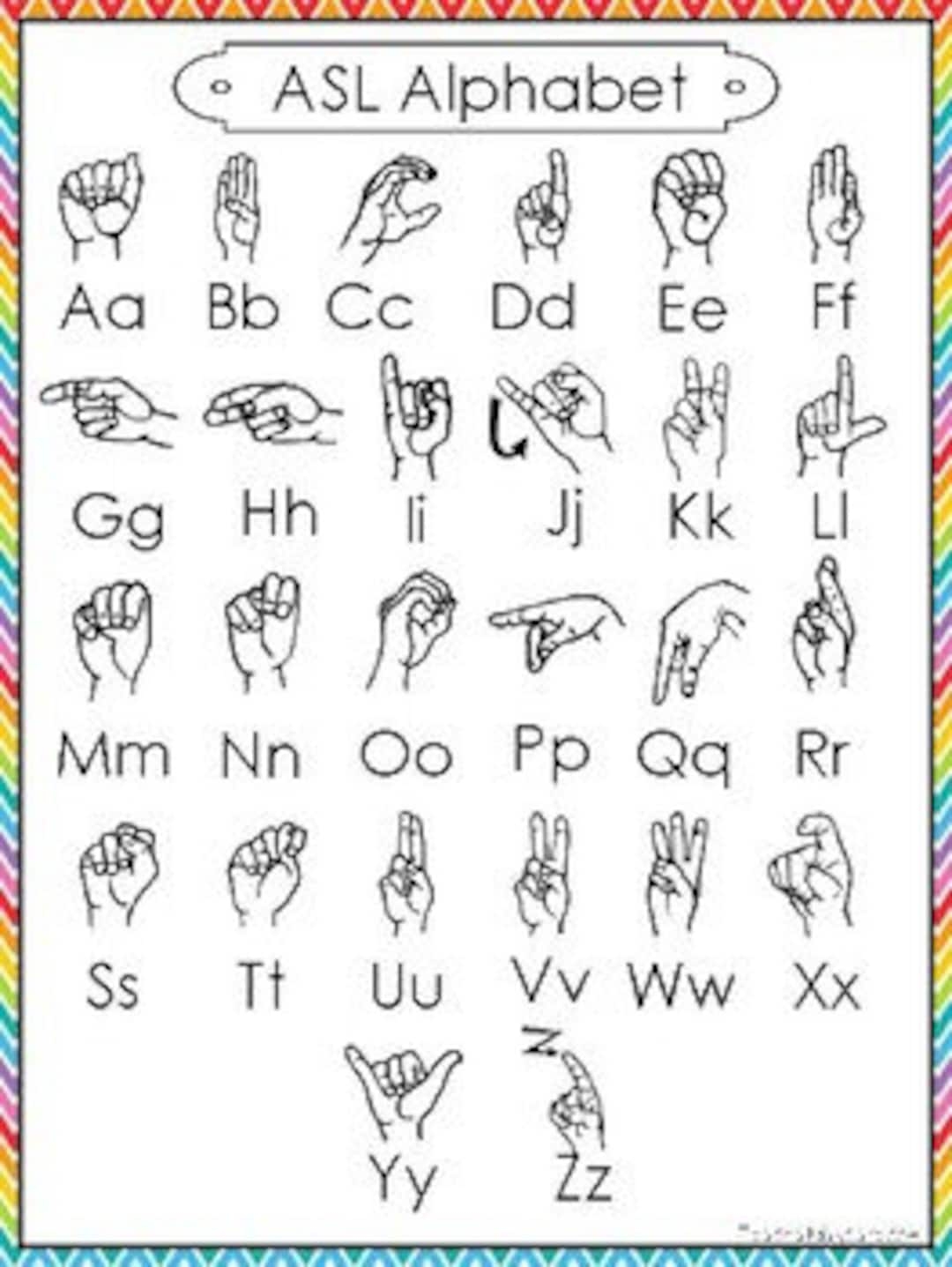 printable asl alphabet chart
