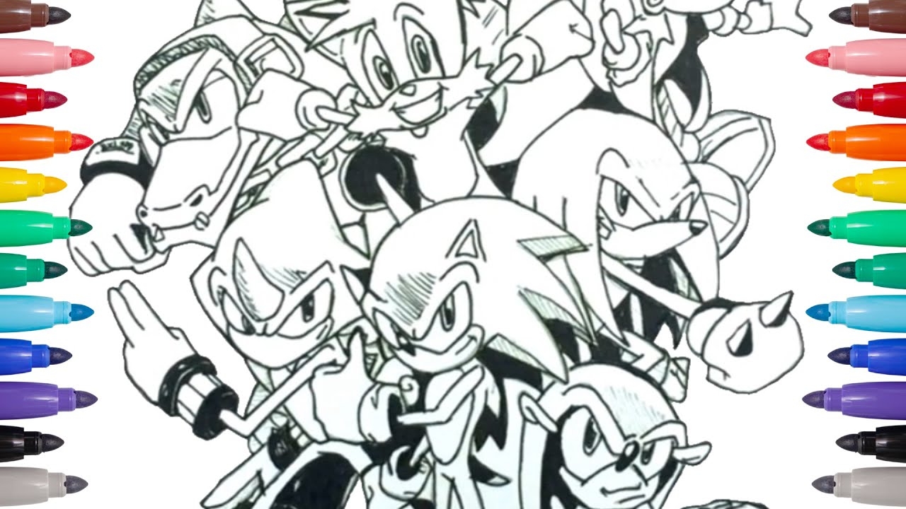 Sonic Coloring Pages Coloring Sonic Team All Characters YouTube