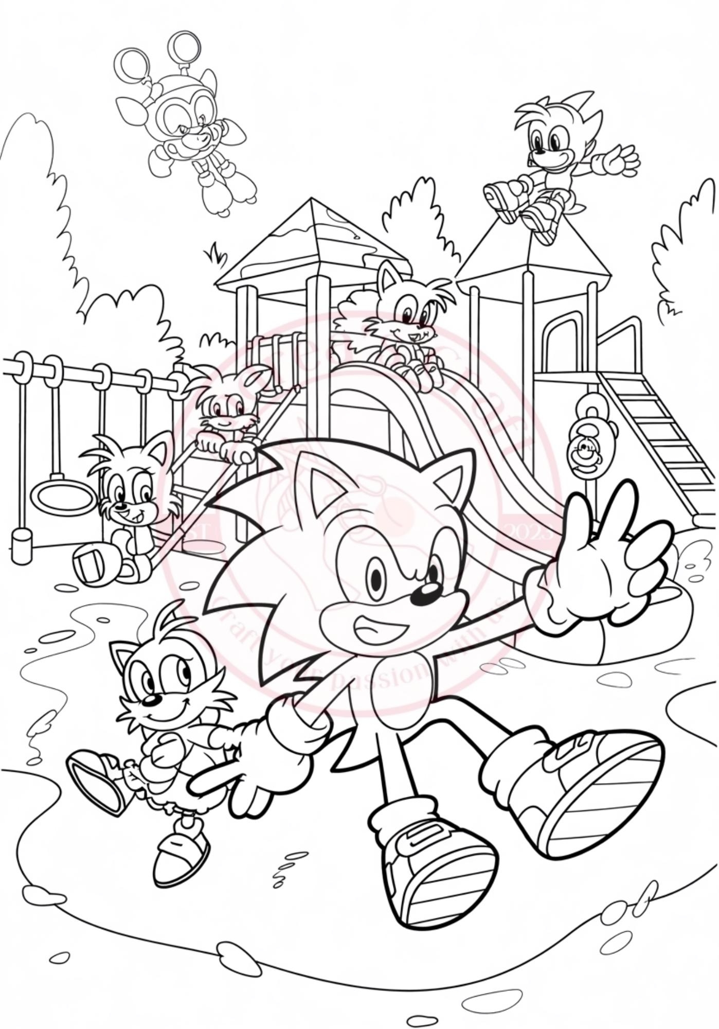 Sonic Hedgehog Coloring Pages Sonic Coloring Pages Sonic Coloring Book Printable Etsy
